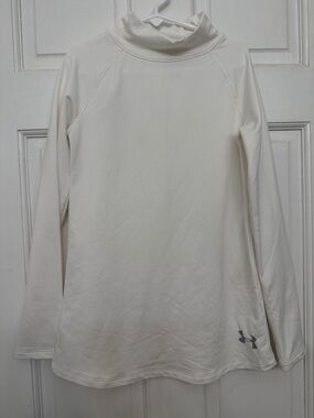 Under Armour white Long Sleeve Mock Neck Performance Top Cold Gear!